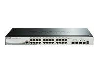 D-Link SmartPro DGS-1510-28 - Switch - L3 - Administrerad - 24 x 10/100/1000 + 2 x Gigabit SFP + 2 x 10 Gigabit SFP+ - skrivbordsmodell, rackmonterbar DGS-1510-28