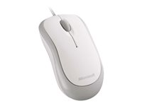 Microsoft Basic Optical Mouse - Mus - höger- och vänsterhänta - optisk - 3 knappar - kabelansluten - USB - vit P58-00058