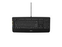 Belkin KVM Remote Control with Integrated Keyboard - Tangentbord - bakgrundsbelyst - USB - svart - TAA-kompatibel F1DN008KBD