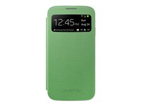 Samsung S View EF-CI950B - Vikbart fodral för mobiltelefon - polyuretan, polykarbonat - gulgrön - för Galaxy S4 EF-CI950BGEGWW