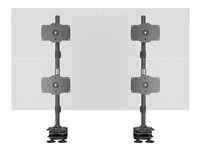 Multibrackets M - Monteringssats (2 klämmor, 2 ställ) - för 4 LCD-bildskärmar - aluminium, stål - svart - skärmstorlek: 24"-32" - disk-monteringsbar 7350105212734