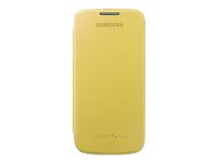 Samsung Flip Cover EF-FI919B - Vikbart fodral för mobiltelefon - gul - för Galaxy S4 Mini EF-FI919BYEGWW