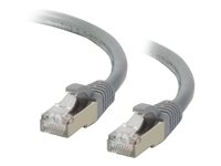 C2G Cat6a Booted Shielded (STP) Network Patch Cable - Patch-kabel - RJ-45 (hane) till RJ-45 (hane) - 5 m - STP - CAT 6a - formpressad, hakfri, tvinnad - grå 89905