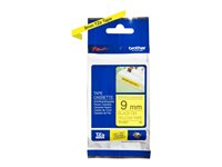 Brother TZe-S621 - Extrastark häftning - svart på gult - Rulle (0,9 cm x 8 m) 1 kassett(er) bandlaminat - för Brother PT-D210, D600, H110, H200; P-Touch PT-1880, E310, H107; P-Touch Cube Plus PT-P710 TZES621