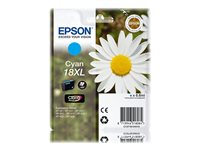 Epson 18XL - XL - cyan - original - blister med RF-larm/akustiskt larm - bläckpatron - för Expression Home XP-212, 215, 225, 312, 315, 322, 325, 412, 415, 422, 425 C13T18124020