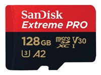 SanDisk Extreme Pro - Flash-minneskort - 128 GB - A2 / Video Class V30 / UHS-I U3 / Class10 - mikroSDXC UHS-I SDSQXCY-128G-GN6MA