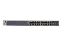 NETGEAR GSM7228PS - Switch - L2+ - Administrerad - 16 x 10/100/1000 (PoE) + 4 x kombinations-SFP + 2 x SFP+ + 8 x 10/100/1000 (PoE+) - skrivbordsmodell - PoE+ (384 W) GSM7228PS-100EUS