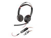 HP Poly Blackwire 5220 - Headset - på örat - kabelansluten - USB-C, 3,5 mm kontakt - svart - Certifierad för Skype for Buisness, Cisco Jabber-certifierad, Avaya-certifierad, Certifierad för Microsoft-teams, Zoomcertifierad, UC-certifierad, Works With Chromebook Certified 8X231A6