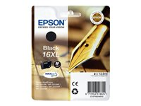 Epson 16XL - 12.9 ml - XL - svart - original - blister med RF-larm/akustiskt larm - bläckpatron - för WorkForce WF-2010, 2510, 2520, 2530, 2540, 2630, 2650, 2660, 2750, 2760 C13T16314020