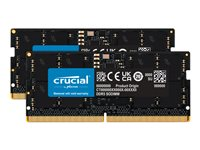 Crucial - DDR5 - sats - 48 GB: 2 x 24 GB - SO DIMM 262-pin - 5600 MHz / PC5-44800 - CL46 - 1.1 V - on-die ECC - svart CT2K24G56C46S5