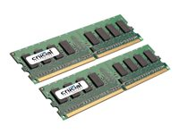 Crucial - DDR2 - sats - 8 GB: 2 x 4 GB - DIMM 240-pin - 667 MHz / PC2-5300 - CL5 - 1.8 V - ej buffrad - icke ECC CT2KIT51264AA667