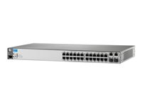 HPE Aruba 2620-24 - Switch - L4 - Administrerad - 24 x 10/100 + 2 x 10/100/1000 + 2 x SFP - skrivbordsmodell, rackmonterbar J9623A#ABB